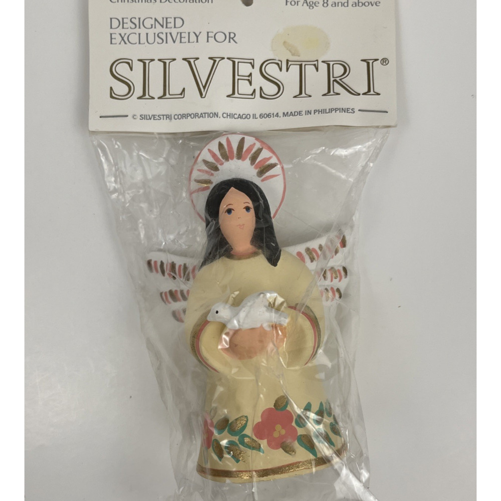 Vintage Silvestri Christmas Ornament Southwest Style Angel Dove Bell 4 Inch